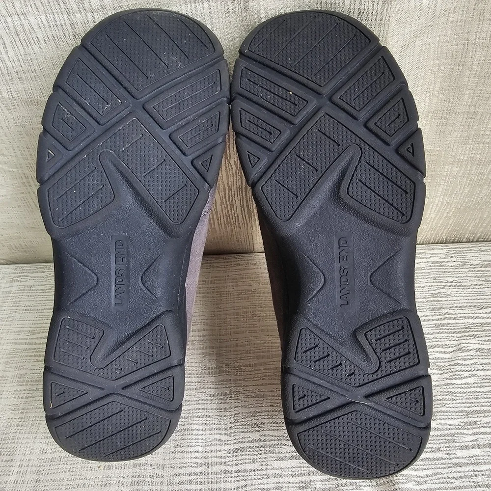 Lands End Womens Grey Suede All Weather Zip Front Walking Shoes‎ Size 10B